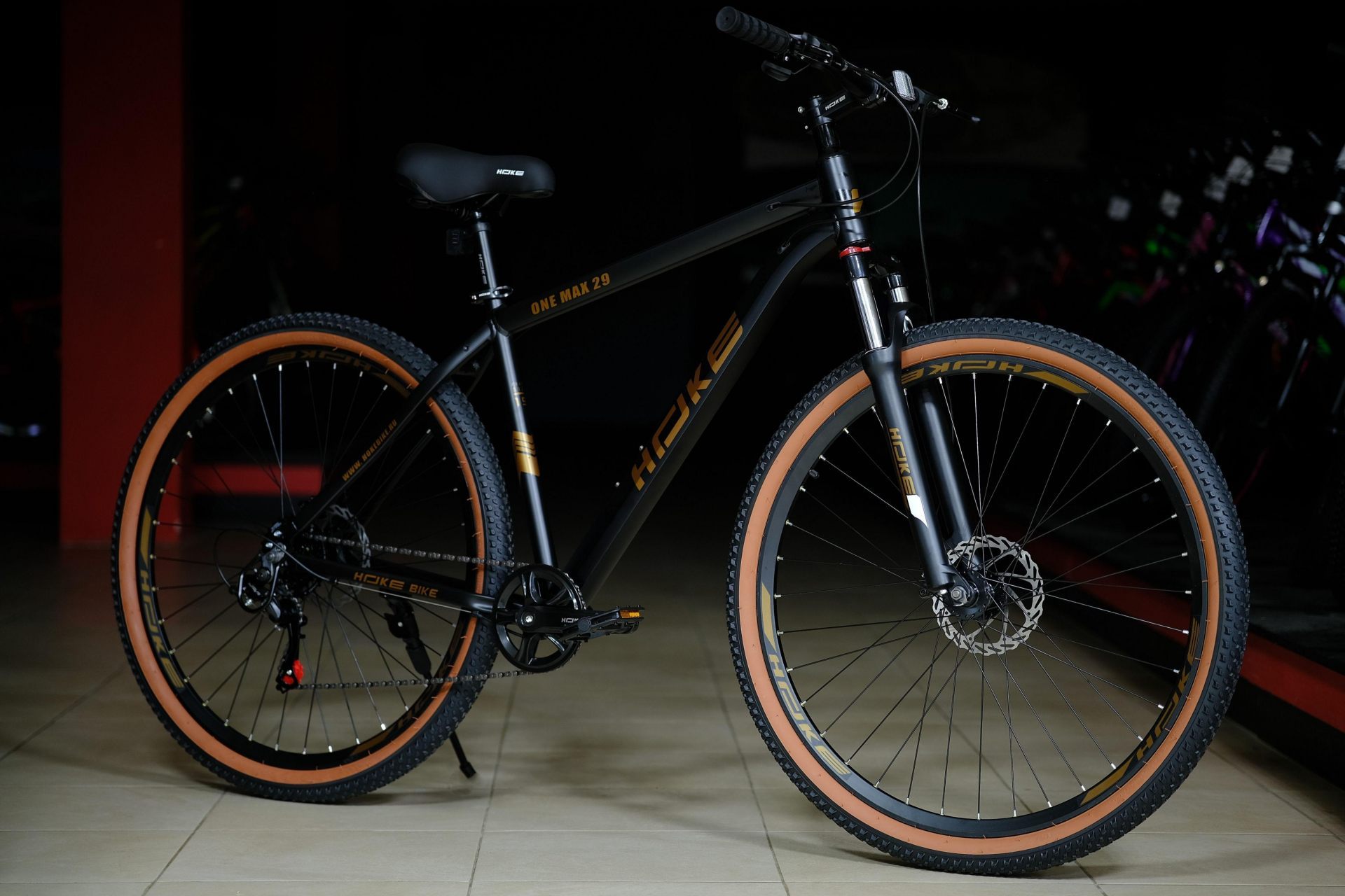 Велосипед HOKE ONE MAX 29 матовый чёрный-коричневый 19
